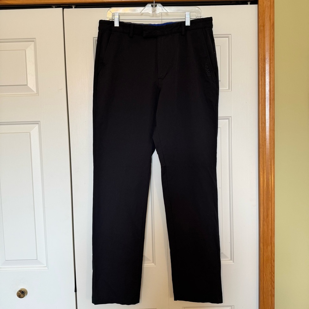 Tom Brady Brand Golf Pants Men's Size 34 Ink Black Hook & Eye Zip‎